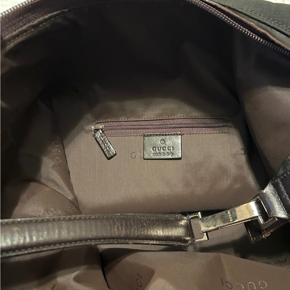 Black Gucci Nylon Bag With Brown Lether Trim & Silver Hardware - EUC - Picture 12 of 16